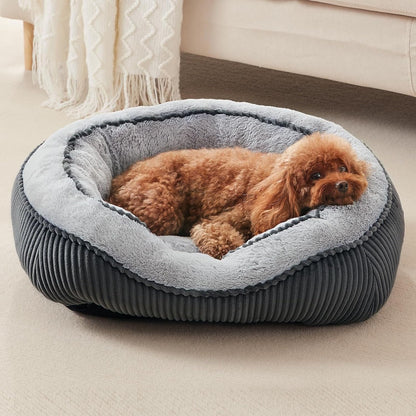 Washable Dog Bed for Small Medium Sized Dogs, Rectangle Small Puppy Cat Dog Beds, Orthopedic Pet Bed, Soft Breathable Calming Pet Sofa Bed Anti-Anxiety with Anti-Slip Buttom, S(20"X19"X6")1