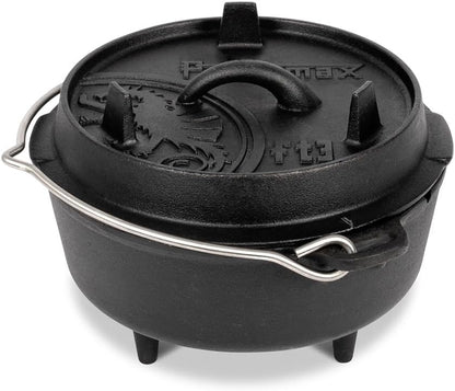 Cast Iron Dutch Oven for Cooking or Baking Outdoors over a Campfire or in the Home Kitchen, Pre-Seasoned Cookware Conducts Heat Evenly, 3 Legs1