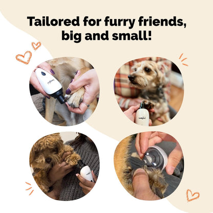 Luckytail Pet Nail Grinder for Dogs and Cats - Super Quiet and Low Vibration Electric Dog Nail Grinder with 2 LED Lights - USB Rechargeable and Cordless - 2 Speeds - Small to Large Pets5