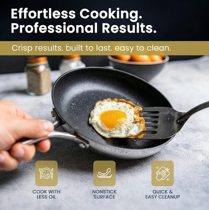 Haptiq Stainless Steel-Aluminum 8 and 10.25 Inch 2-Piece Fry Pan Set2