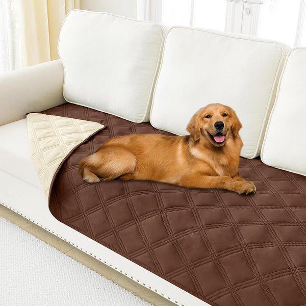 Smiry Waterproof Dog Bed Cover, Reversible Pet Blanket for Sofa Couch | Soft Washable Dog Blanket, Leakproof Couch Cover for Dogs Cats & Furniture Protection, 52X82, Grey/Dark Grey84
