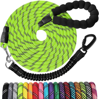 Long Dog Leash 15 FT: Heavy Duty Rope Leashes for Dogs Training with Swivel Lockable Hook Reflective Threads Bungee and Padded Handle - Dog Lead for Large Small Medium Dogs outside Walking Hiking43