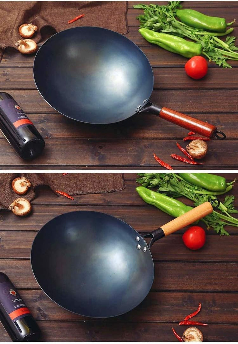 chinese-100-hand-hammered-iron-woks-stir-fry-pans-non-stick-no-coating-less-oil-black-seasoned-wooden-handle-cook-36cm