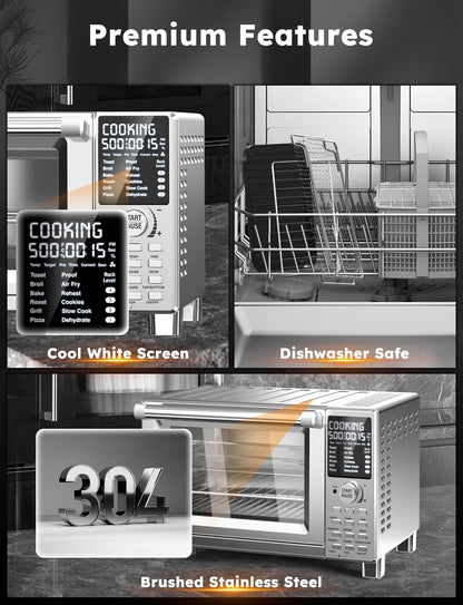 Bravo XL Pro Air Fryer Toaster Oven W/Grill Combo, 2026 New System | Ultra-Fast Convection, 35% Crispier, 2X More Even, 142 Presets, 50-500F, Smarter Probe, PFAS Free, 30QT, Stainless Steel9
