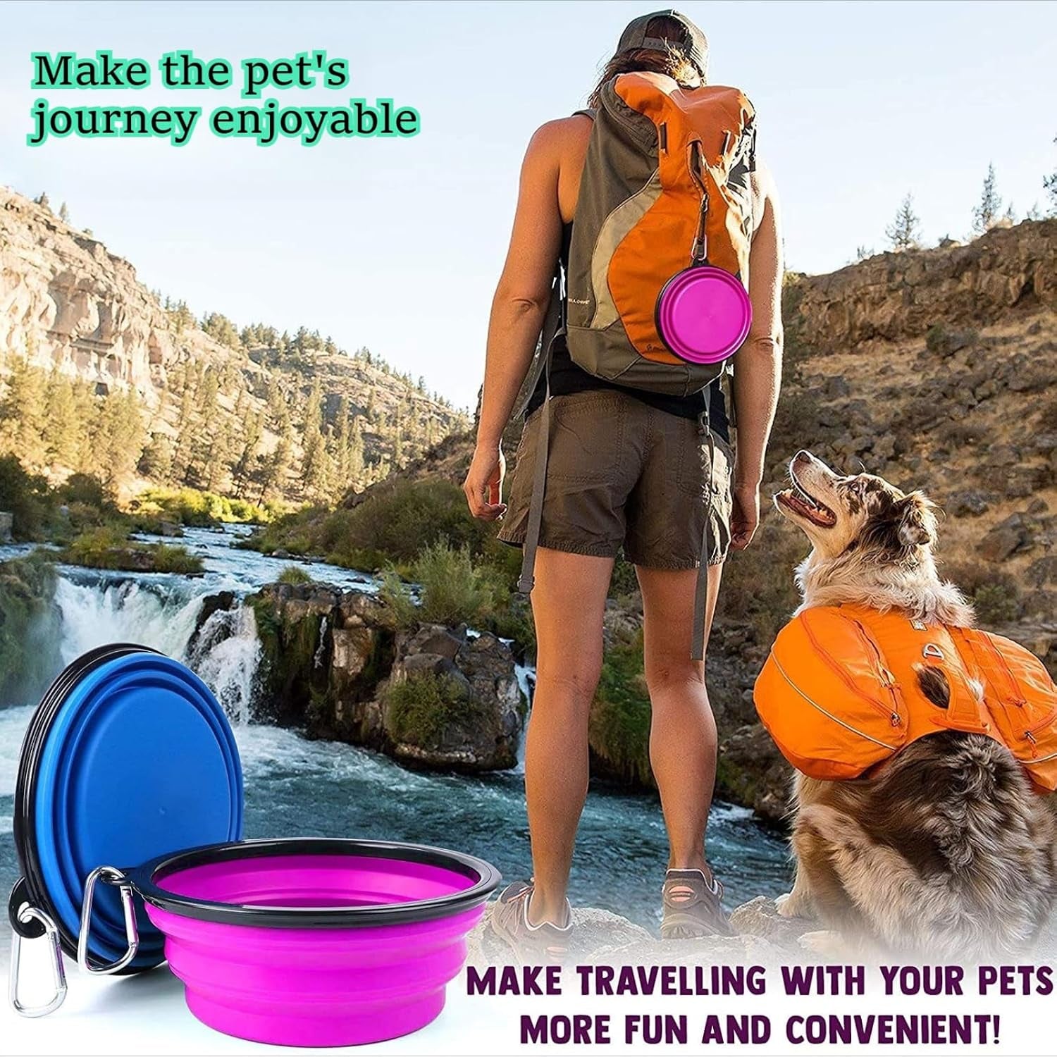 1pc-collapsible-silicone-pet-feeder-portable-dog-travel-bowls-water-food-container-with-carabiner-hook-space-saving-cat-bowl-small-350ml-12fl-oz-blue