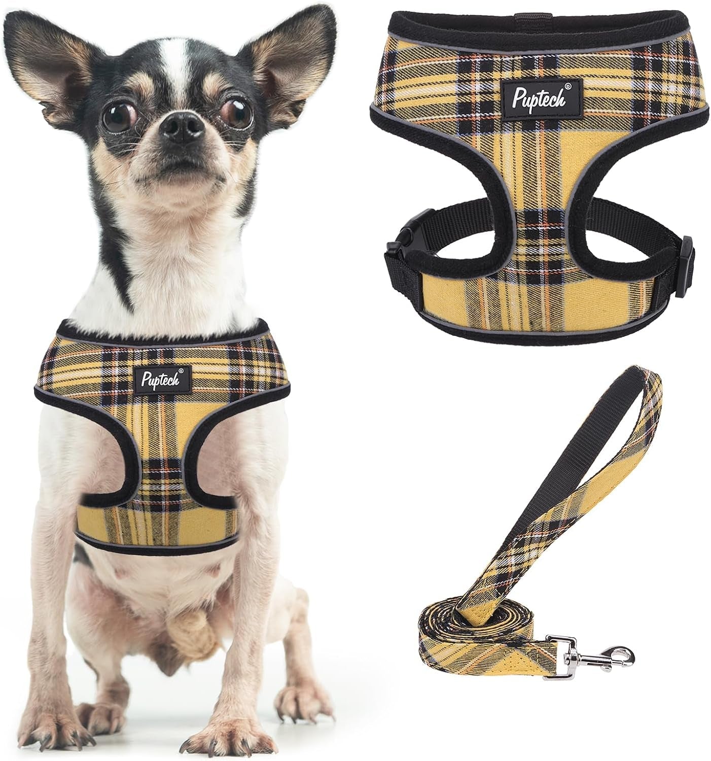 pupteck-soft-mesh-dog-harness-small-sized-and-leash-set-pet-puppy-cat-comfort-padded-vest-no-pull-harnesses-beige-s