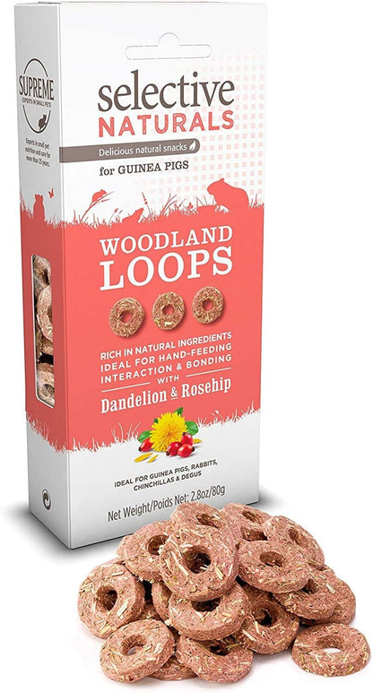Supreme Petfoods 2 Pack of Selective Naturals Woodland Loops Guinea Pig Treats, 2.8 Ounces Each, with Dandelion and Rosehip2