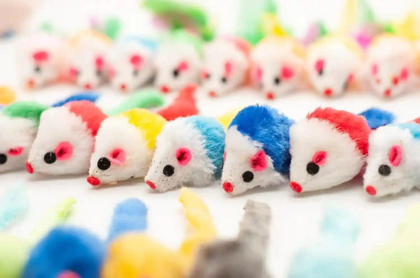 Fashion'S Talk 48-Count Assorted Mice Cat Toys Furry Rattle Mouse Kitten Toy Mini Mice for Indoor Cats Interactive Play Color Varies6