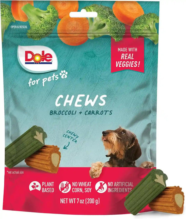 Dole for Pets Freshly Fetched Dog Chews with Banana and Pumpkin Flavor, No Wheat Corn Soy Artificial Flavors Colors or Preservatives, Chewy Center Firm Texture, 7.5 Oz8