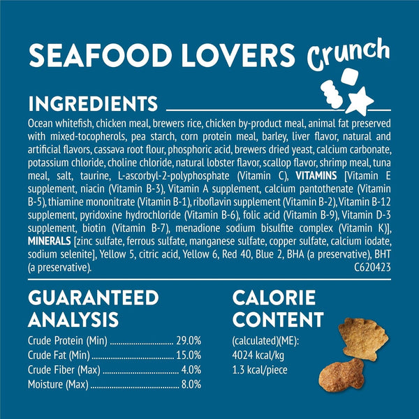 Purina Friskies Cat Treats, Party Mix Seafood Lovers Crunch - (Pack of 6) 6 Oz. Pouches6