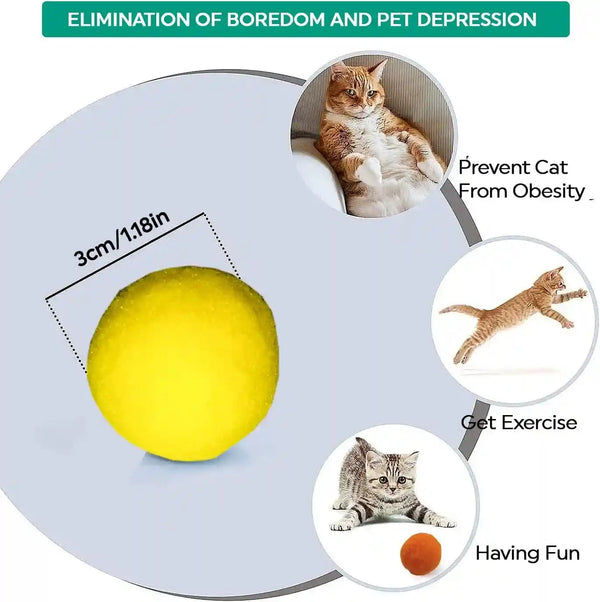 Premium Soft Pom Pom Balls for Kittens - Lightweight, Interactive, Assorted Colors - Plush Toy for Kitten Training and Play - Pet Products for Cats (1.2 Inches 30 Balls)7