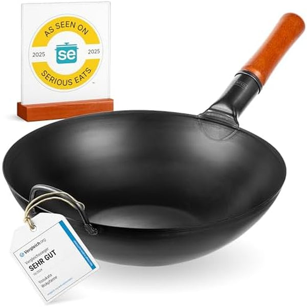 Carbon Steel Wok Pan 13,5“ with Premium Wok Cover 13,5 Inch Pan Lid4