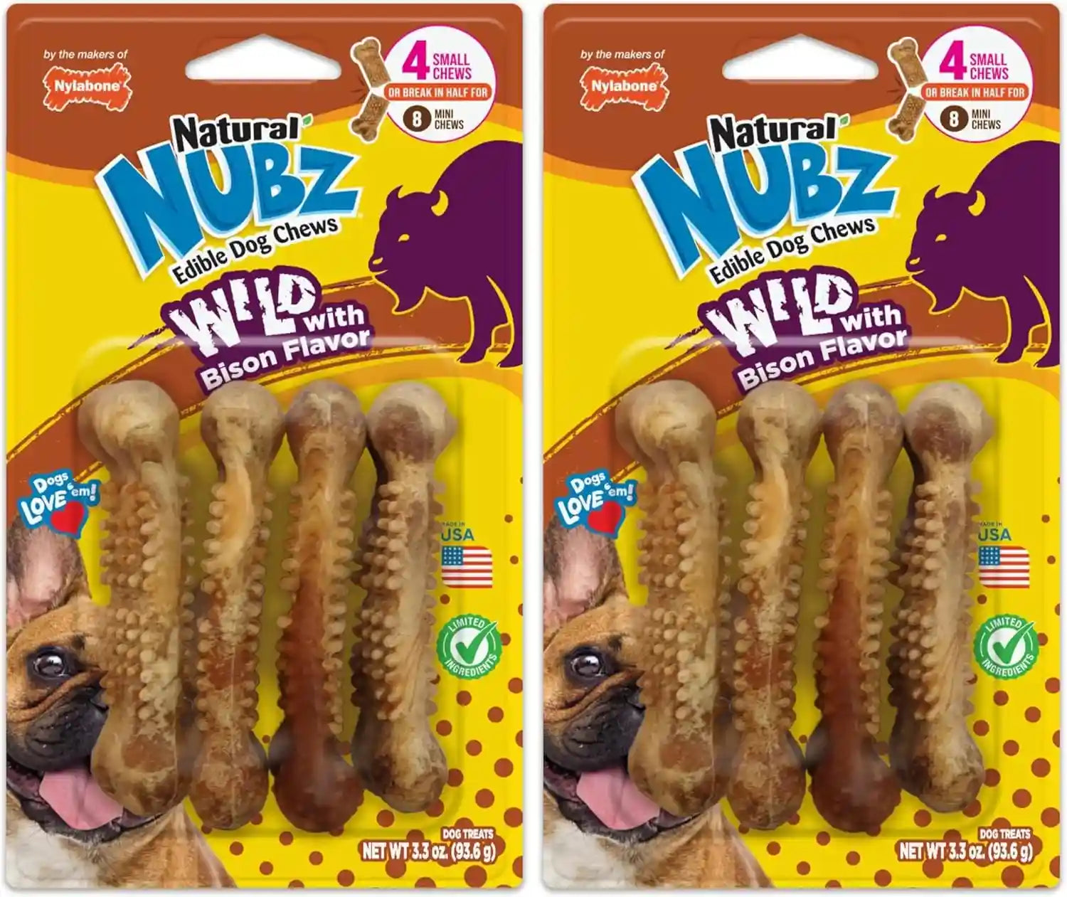 nylabone-nubz-wild-natural-dog-treats-bison-flavor-small-12-count-long-lasting-dog-chews-made-in-usa-limited-ingredients-highly-digestible-dog-dental-treats-for-small-dogs-up-to-30-lbs