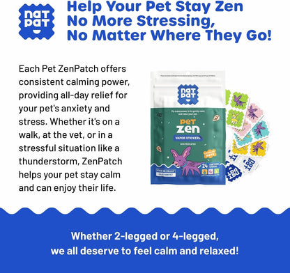 NATPAT Pet Zen Calming Patches for Dogs, Non-Medicated, 24 Count | Plant Based Essential Oils Stress Relief for Travel, Fireworks & Anxiety, Stick-On Design for Collars or Pet Lockets4