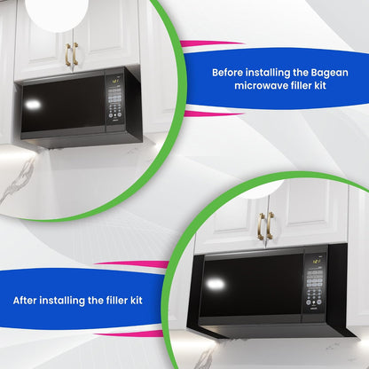 Microwave Filler Kit 2.95”W Black Microwave Trim Kit Replaces Whirlpool W10164739 - Universal Microwave Trim Kit Fits Most Brands - Fills over the Range Oven Cabinet Gap - 10.75”D X 17.25”H5