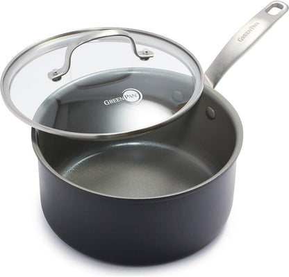 Chatham Hard Anodized Healthy Ceramic Nonstick, 3QT Saucepan Pot with Lid, Pfas-Free, Dishwasher Safe, Oven Safe, Gray1