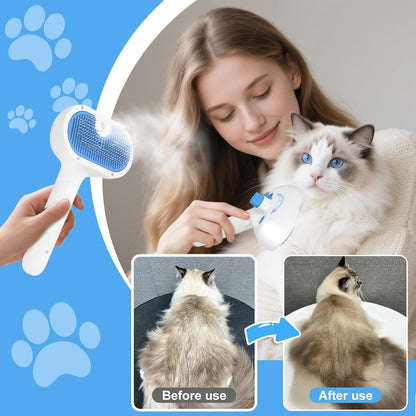 Pet Steam Brush for Dogs & Cats, 3-In-1 Shedding Grooming Tool | Self Cleaning Spray Comb with Mist, Dog Brush for Shedding, Cat Brush for Hair Removal, Long Haired Pets, Waterless Shampoo8