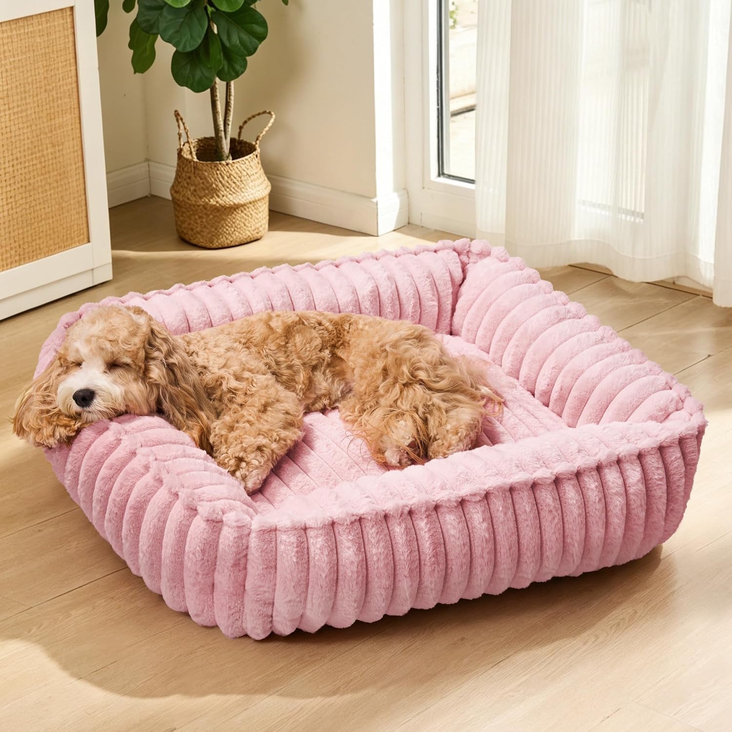 small-dog-bed-calming-cat-bed-for-indoor-cats-20-x16-sage-grey-rectangle-orthopedic-pet-sofa-bed-washable-anti-anxiety-soft-puppy-couch-nonskid-bottom-furry-cuddler-up-to-9-lbs