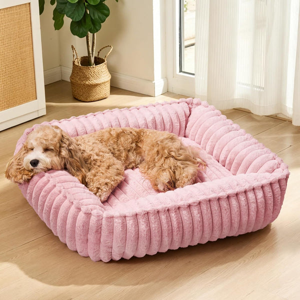 Small Dog Bed Calming Cat Bed for Indoor Cats 20’’X16’’Sage Grey | Rectangle Orthopedic Pet Sofa Bed, Washable Anti-Anxiety Soft Puppy Couch, Nonskid Bottom Furry Cuddler up to 9 Lbs12