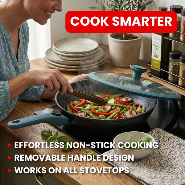 Nonstick Wok Pan with Glass Lid and Detachable Handle, 12.4In | Forged Aluminum Wok with Ceramic Coating, Induction-Ready Base, Removable Handle, and Glass Lid for Everyday Home Cooking.2