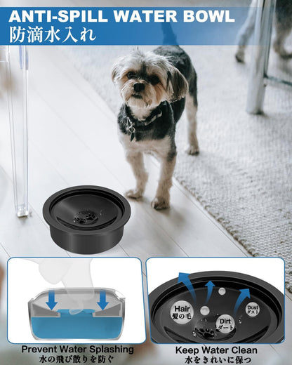 No Spill Water Bowl for Dogs, 30Oz Slow Drinking Dog Slobber Stopper, Non Spilling Messy Splash or Drip2