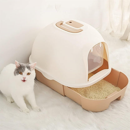 Dog Potty Training Toilet ﻿ Cat Litter Box Dome Drawer Design with Scoop Enclosed Large Kitty Anti-Splashing Supplies(B)4