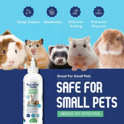 Natural Oatmeal & Aloe Vera Small Pets Shampoo for Guinea Pig, Bunny, Ferret & Rabbit Shampoo - Hypoallergenic for Sensitive Skin. 8 Fl. Oz. (Unscented)3