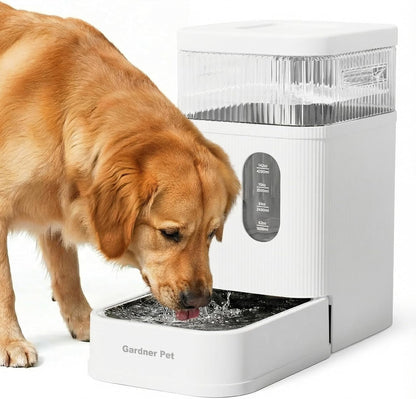 Gardner Pet 2.2 Gallon Automatic Dog Water Bowl Dispenser 8.5L Gravity Water Feeder with Stainless Steel Bowl & Maifan Stone Filter, Bpa-Free for for Cats and Dogs (Black, 2.2 Gallon)8