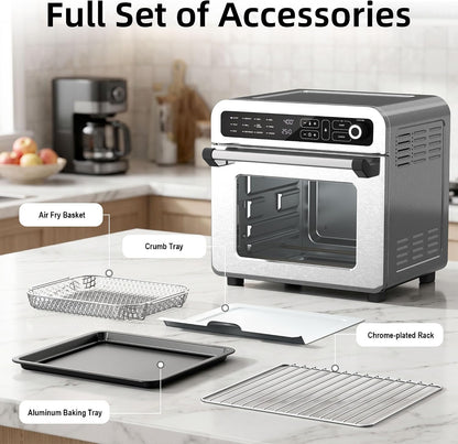 Air Fryer & Toaster Oven 19 QT, 12-In-1 Functions, Air Fry, Broil, Keep Warm, Bake, Defrost, Ouchscreen Controls, Nonstick & 75-450℉, Dishwasher-Safe Accessories, Stainless Steel7