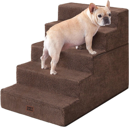 EHEYCIGA Dog Stairs for Bed 18" H, Dog 4-Steps for High Bed, Olive Green | Pet Steps for Small Dogs and Cats, Non-Slip Balanced Pet Ramp Indoor32