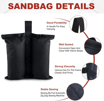 Canopy Weights 120 LBS Tent Sand Bags,4-Pack Black(No Sand)3