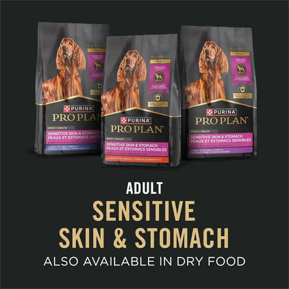 Purina Pro Plan Sensitive Skin and Stomach Dog Food Wet Classic Pate Salmon and Rice Entrée - (Pack of 12) 13 Oz. Cans8