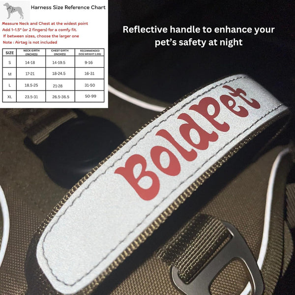 Boldpet® Dog Harness with Airtag Holder and Leash Set- No Pull Dog Harness Reflective Design -Escape Proof with Safety Buckles- Breathable Oxford for Small, Medium and Large Dogs -Air Tag Not Included6