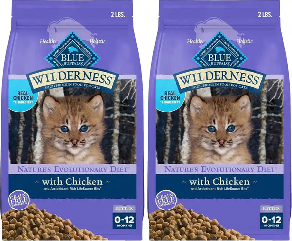 Blue Buffalo Wilderness with Chicken Natural High-Protein Grain-Free Dry Cat Food for Kittens, Real Chicken First, Antioxidant-Rich Lifesource Bits Support Immunity, DHA & ARA for Development, 5 Lbs.17