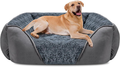 INVENHO Rectangle Washable Orthopedic Dog Bed for Small, Medium and Large Dogs, Soft Calming, Sleeping Puppy Bed Durable Pet Cuddler with Anti-Slip Bottom, S (20"X19"X6")29
