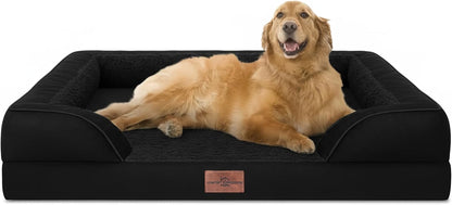 Comfort Expression Orthopedic Dog Bed for Extra Large Dogs with Bolster | Waterproof Dog Couch Bed with Washable Cover & Non-Slip Bottom, Supportive Egg Crate Foam XL Pet Bed, 42X30 Inch193