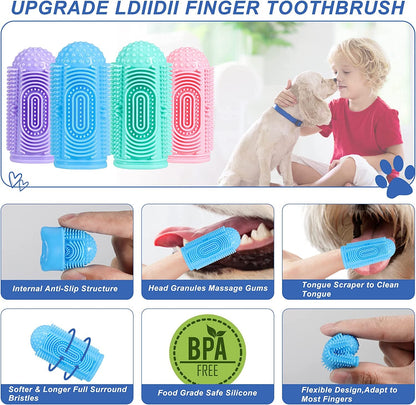 Dog Toothbrush 4 Pack Dog Tooth Brushing Kit Dogs Finger Toothbrush for Teeth Cleaning & Dental Care Cat Toothbrushs Doges Tooth Brush Puppy Toothbrushs Pet Toothbrushes Finger Brush2