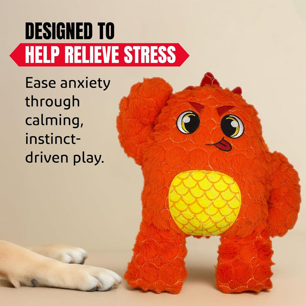 Bite Force Dog Toy - Large Durable & Strong Plush Orange Monster Dog Toy, Kevlar-Reinforced for Aggressive Chewers7