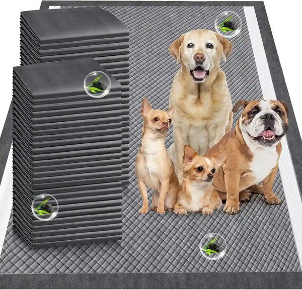 Dog training pads with absorbent bamboo charcoal, ideal for puppies and adult dogs, odor control, leakproof13