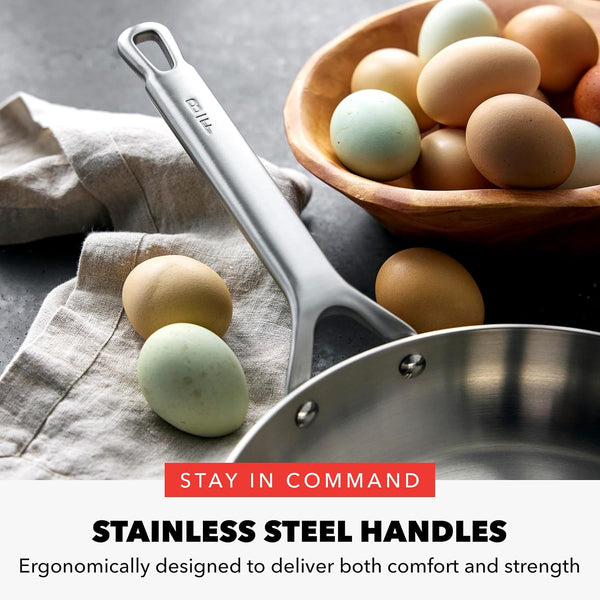 X Bobby Flay 10 Piece Stainless Steel Cookware Set, Tri-Ply Multiclad Pots & Pans, Professional Grade, Oven & Broiler Safe to 600°F, Dishwasher Safe, Durable, Induction Compatible, Silver8
