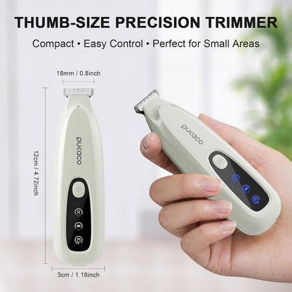Upgraded Mini Dog Paw Trimmer with LED Light, Low Noise Small Pet Hair Trimmer 18Mm Wide Curved Blade, 35Db Cordless Waterproof Pet Paw Grooming Clippers for Dogs, Cats, Paws, Ears, Face, Rump2