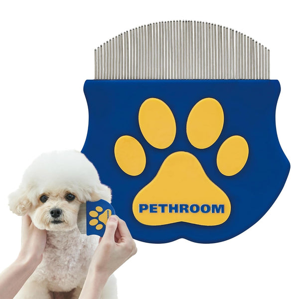 PETHROOM Professional Eye Comb for Pets, Stainless Steel Tear Stain Remover | Gentle Round-Head Grooming Tool for Cats & Dogs, Compact & Portable for Eye Gunk Removal1