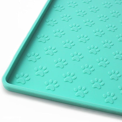 Ptlom Pet Placemat for Dog and Cat, Mat for Prevent Food and Water Overflow, Suitable for Small, Medium and Big Pet, 18" 12", Grey, Silicone15