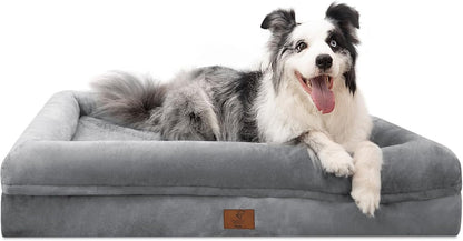 XL Orthopedic Waterprood Dog Bed for Extra Large Size Dogs | 360 Degree Bolster Support, Egg Crate Foam, Waterproof Liner, Non-Slip Bottom, Machine Washable Cover, 45 X 35 Inch15