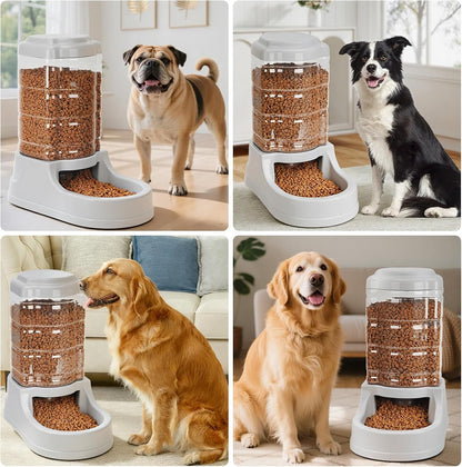 Kenond 9.5L Dog Feeder and Water Bowl Set for Dog, Automatic Food Dispenser | Wide Mouth, Easy to Clean/ Gravity Filled/ Large Capacity/ Multi Pet Home3