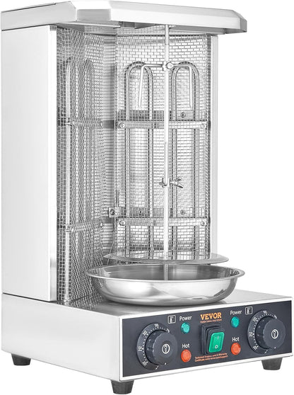 Shawarma Grill Machine, 122°F-572°F, 13Lbs Capacity, Chicken Shawarma Cooker Machine with 2 Burners, Stainless Steel, Electric Vertical Broiler Gyro Rotisserie Oven for Home and Commercial Use9