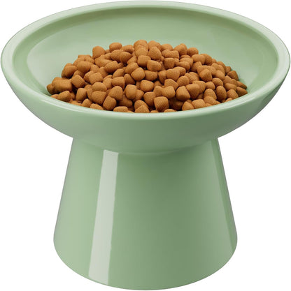 Loejan Elevated Cat Food and Water Bowls Set, Extra Wide and Raised Ceramic Bowls, Anti-Vomit Whisker-Free Pressure Cat Feeder for Kittens to Adult Cats and Small Dogs (White, Water Bowl)18