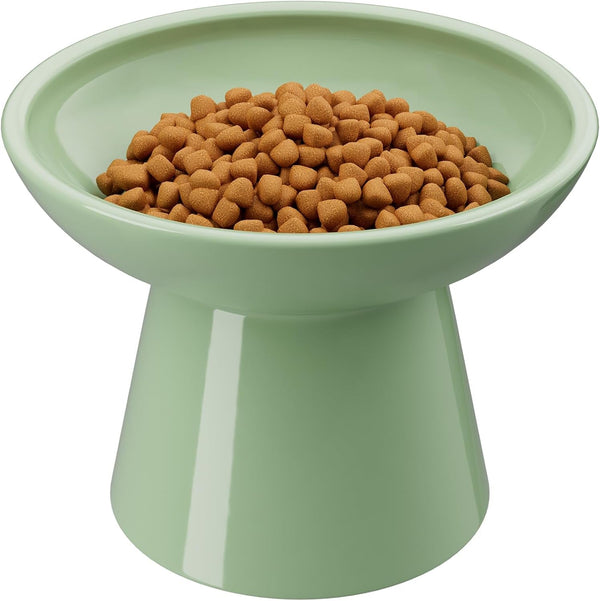 Loejan Elevated Cat Food and Water Bowls Set, Extra Wide and Raised Ceramic Bowls, Anti-Vomit Whisker-Free Pressure Cat Feeder for Kittens to Adult Cats and Small Dogs (White, Water Bowl)18