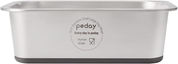 PEDAY 1.2 Gallon Large Dog Water Bowl | 18/8 Human Grade Stainless Steel - Silver Classic10