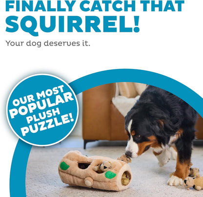 Outward Hound Hide-A-Squirrel Dog Toy – Interactive 2‑In‑1 Plush Puzzle with 6 Squeaky Removable Squirrels, X-Large2